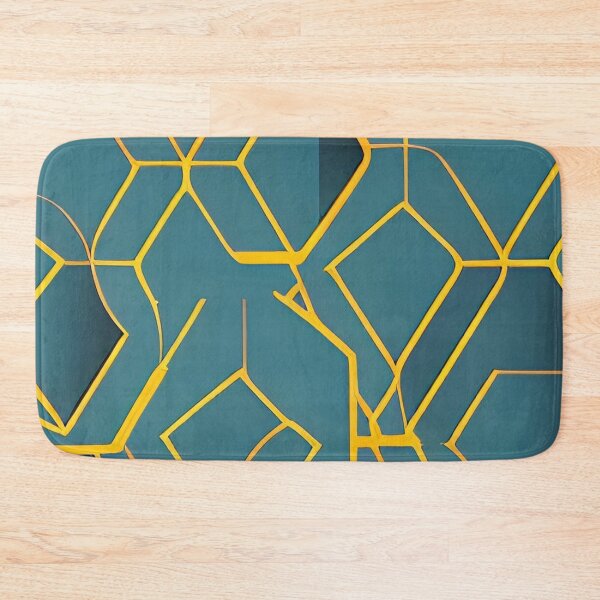 Item preview, abstract yellow hexagons on green background designed and sold by I-A-Troy.