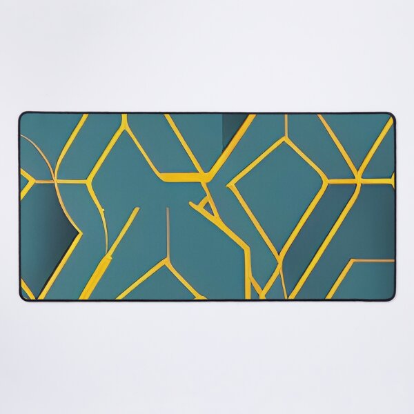 Item preview, abstract yellow hexagons on green background designed and sold by I-A-Troy.