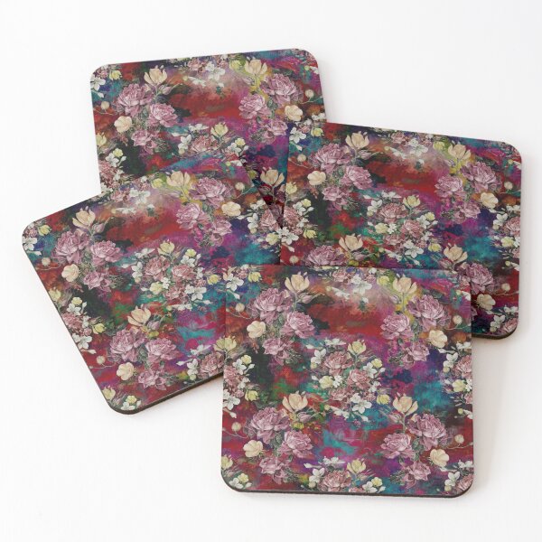 Item preview, Colorful flowers and roses exotic summer garden, botanical pattern, floral illustration, multicoloured red vintage floral designed and sold by ZeinabTaha.