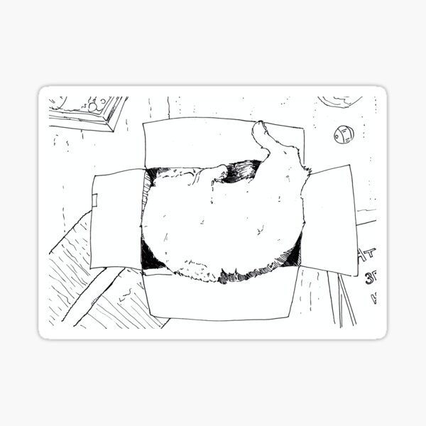 Katze im Korb Sticker