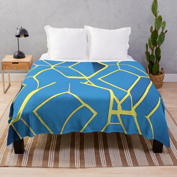 Item preview, abstract yellow hexagons on blue background designed and sold by I-A-Troy.