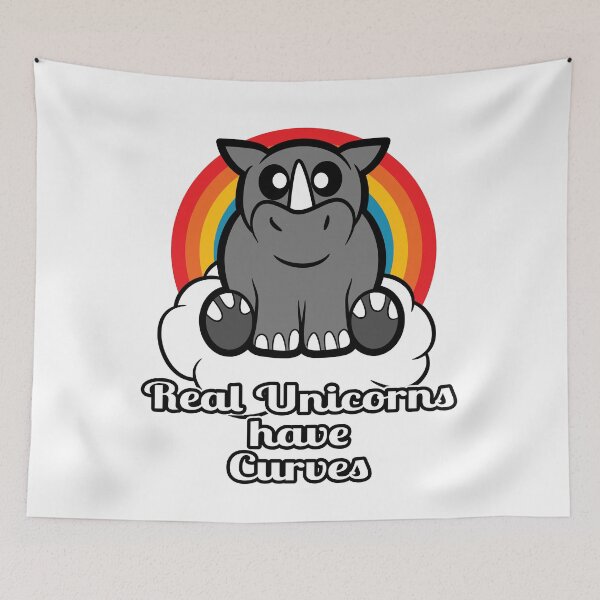 Item preview, Real Unicorns Have Curves Rhino designed and sold by CreativeStrike.