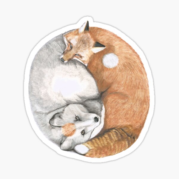 Fox Yin Yang Sticker