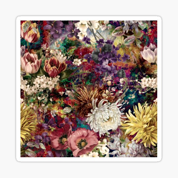 Item preview, Stylish floral pattern paradise, roses and flowers, botanical pattern, flowers illustration, plants pattern, multicoloured red floral designed and sold by ZeinabTaha.
