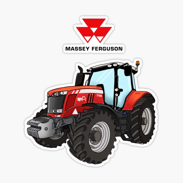 Calcomanía Adhesiva Para Tractor De Pedal Massey-Ferguson Rojo - Vinilo De Calidad, Decoración Para Juguete