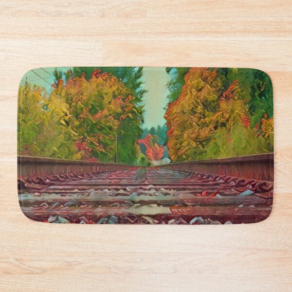 Item preview, Redline Railroad After a Fall Storm - Trains designed and sold by MistyMorningsOR.
