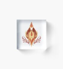 Minimalist Silvermoon Crest Acrylic Block