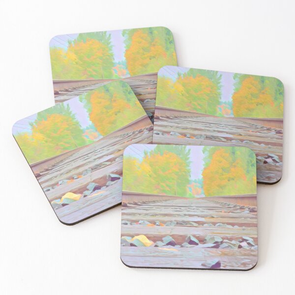 Item preview, Railroad After a Fall Storm - Pastels - Trains designed and sold by MistyMorningsOR.