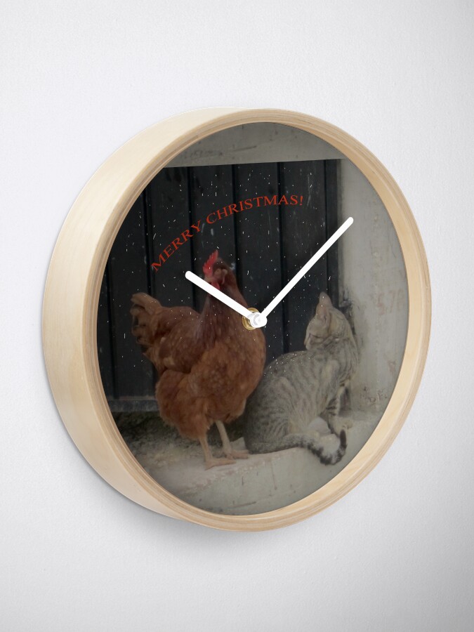 Alternate view of Merry Christmas! Funny design Clock