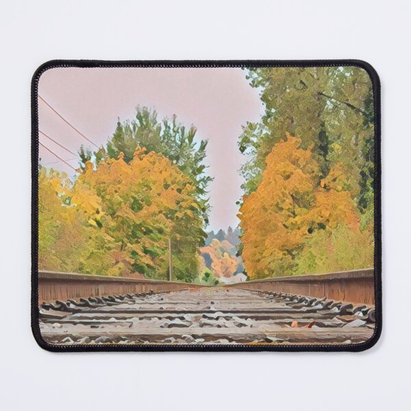 Item preview, Railroad After a Fall Storm - Soft Pinks - Trains designed and sold by MistyMorningsOR.