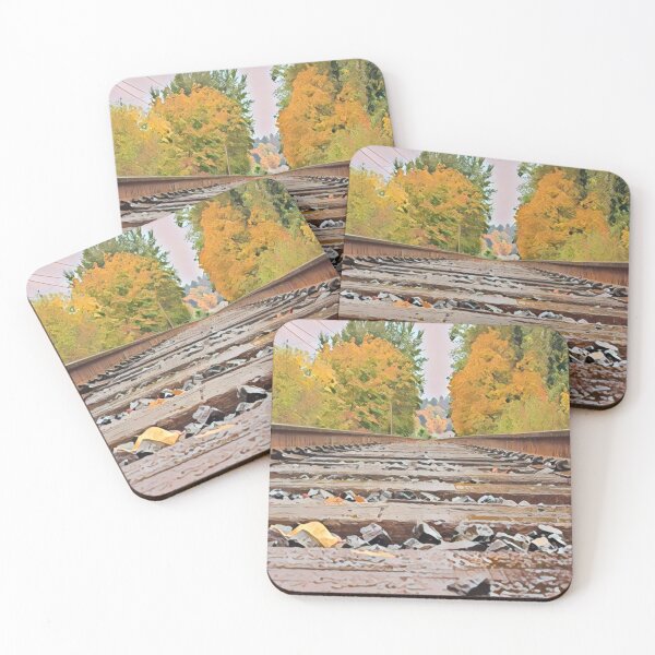 Item preview, Railroad After a Fall Storm - Soft Pinks - Trains designed and sold by MistyMorningsOR.