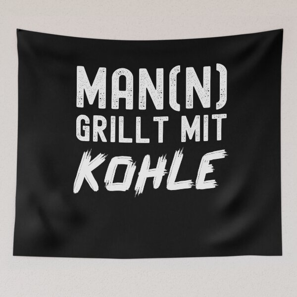 Item preview, Man (n) grills with coal - funny BBQ saying designed and sold by VitoTDesign.