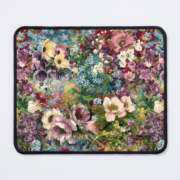 Item preview, Vintage flowers and roses, shabby chic, floral pattern, vintage botanicals, multicoloured red floral designed and sold by ZeinabTaha.