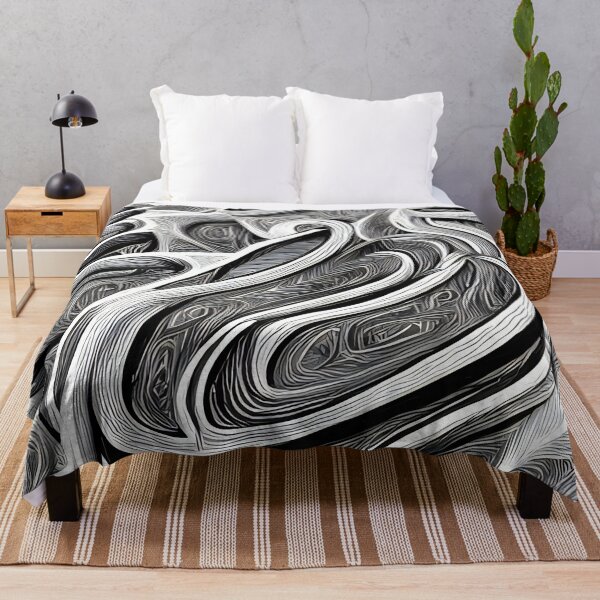 Aperçu de l'œuvre Peinture abstraite intrinquée en noir et blanc créée et vendue par thecocotouchart.