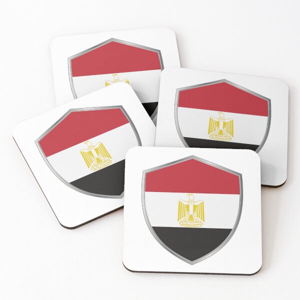Item preview, Egyptian National Flag  With Eagle of Saladin Shield Design designed and sold by EgyptConnection.