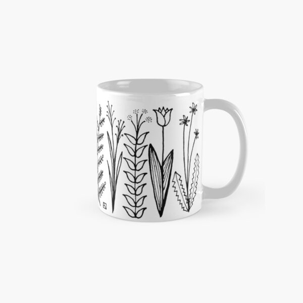 Blumenmuster scharz/weiß / flower pattern Classic Mug