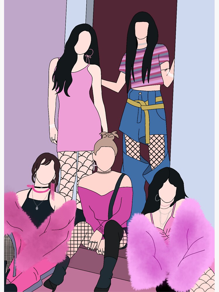 "Red Velvet Bad Boy Group Photo Drawing" Sticker for Sale by pamelairene Redbubble