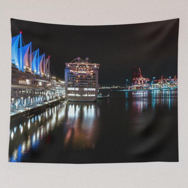Item preview, Ruby Princess Docked At The Canada Place At Night designed and sold by rawshutterbug.