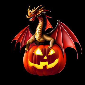 Artwork thumbnail, Jack-O-Lantern Halloween Dragon by dragynrain