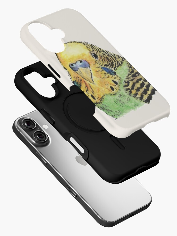Thumbnail 2 of 4, iPhone Case, Prettyboy the Green Parakeet designed and sold by dmtab.