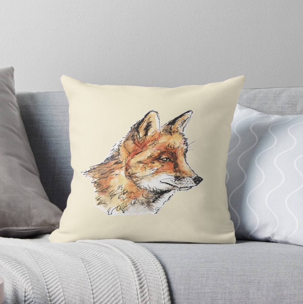 Fox Casual Throw Pillow