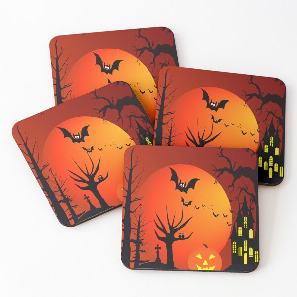 Item preview, Halloween Bat and House and Red Moon designed and sold by Sus94ovan.