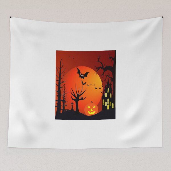 Item preview, Halloween Bat and House and Red Moon designed and sold by Sus94ovan.
