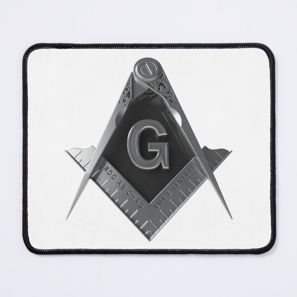 Item preview, Freemason Silver Square & Compass White Background Masonic designed and sold by MasterMasonMade.