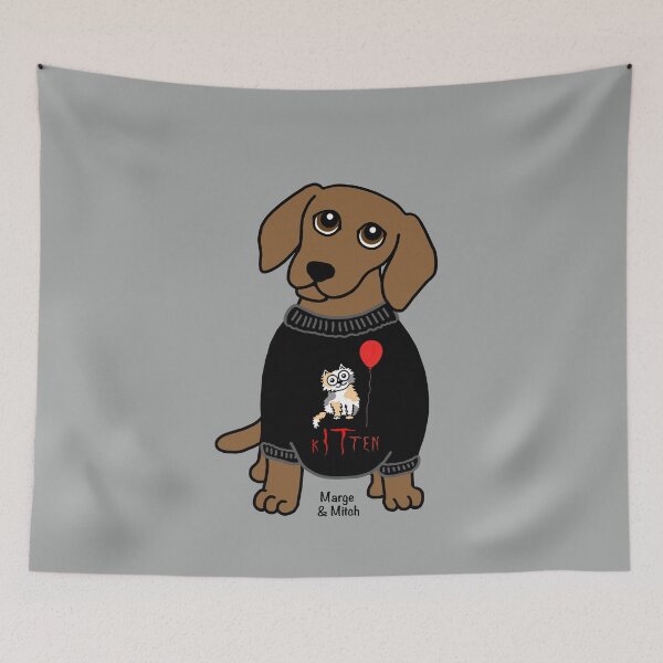 Item preview, Cute Dachshund Sausage Dog KITten Jumper  designed and sold by Scat the cat.