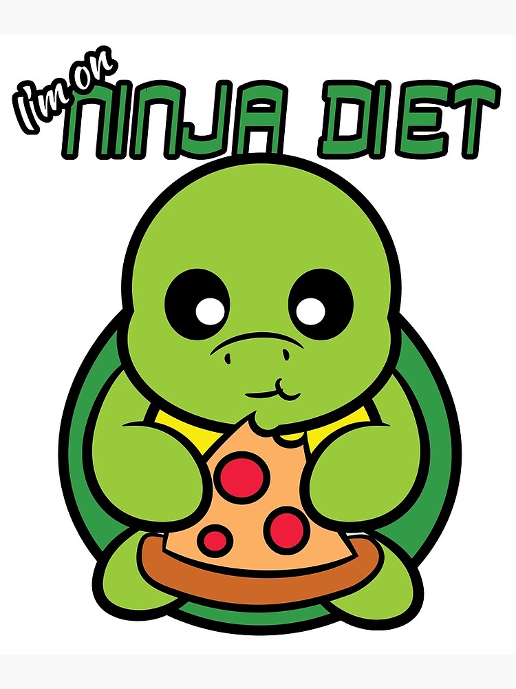 I Am On The Ninja Diet - Funny Turtle And Pizza Lover Water Bottle