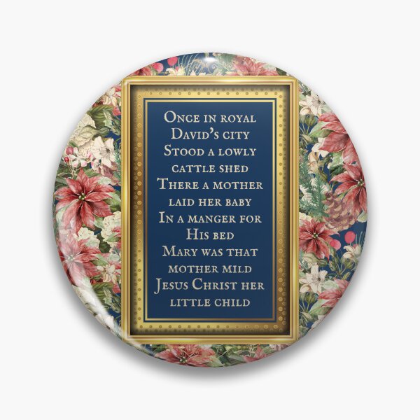 Item preview, Once in Royal David's City Christmas Carol Vintage Flowers Poinsettia designed and sold by CultandObscure.