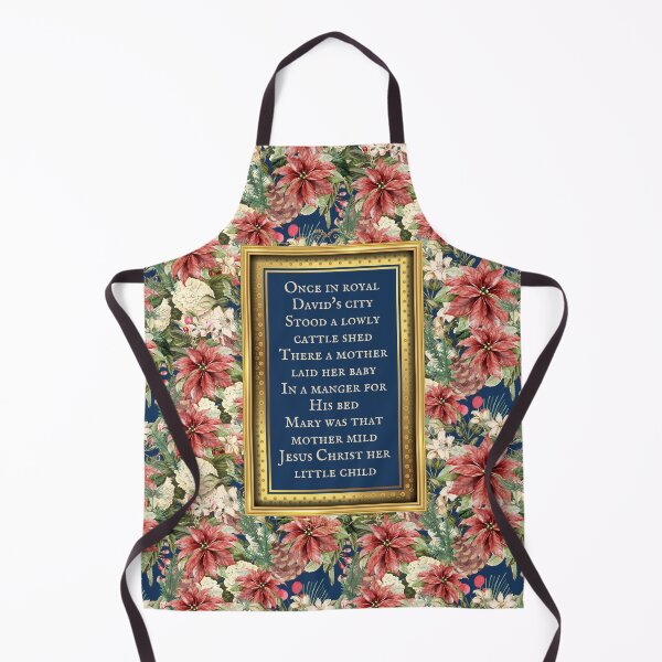 Item preview, Once in Royal David's City Christmas Carol Vintage Flowers Poinsettia designed and sold by CultandObscure.