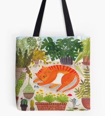 Katze im Gewächshaus Tote Bag