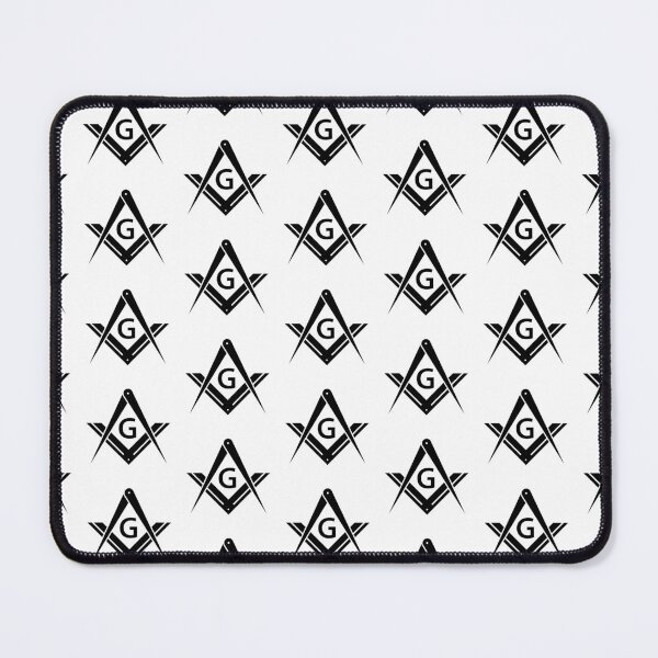 Item preview, Freemason Pattern Black Square & Compass White Background Masonic designed and sold by MasterMasonMade.