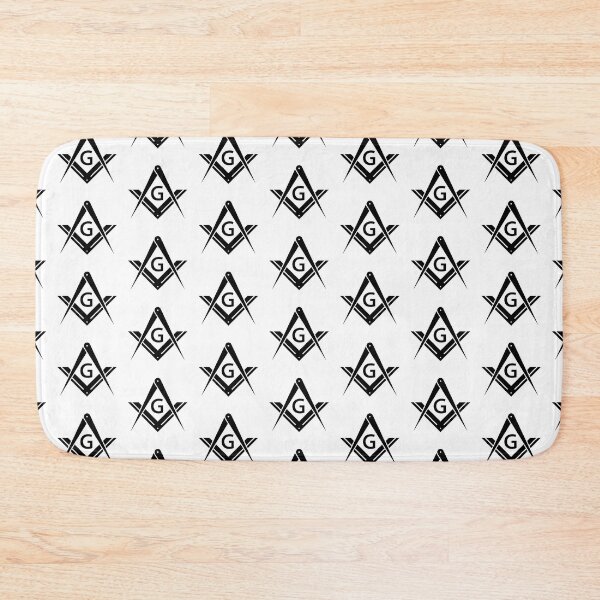 Item preview, Freemason Pattern Black Square & Compass White Background Masonic designed and sold by MasterMasonMade.
