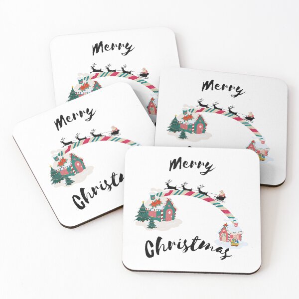 Item preview, Merry Christmas Santa sleight and reindeer over chimney. designed and sold by LittlethingsbyE.