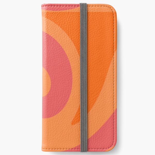 Melon orange monochromatic stripe wave pattern iPhone Wallet