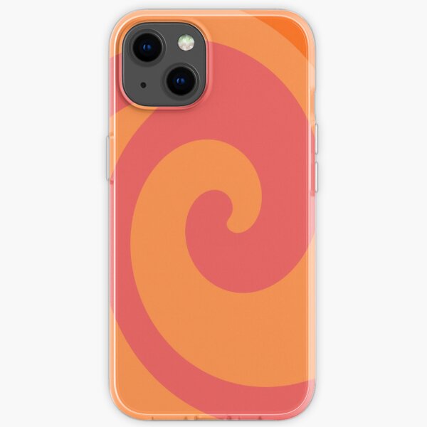 Melon orange monochromatic stripe wave pattern iPhone Soft Case