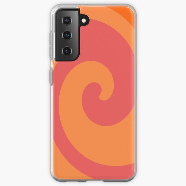 Melon orange monochromatic stripe wave pattern Samsung Galaxy Soft Case