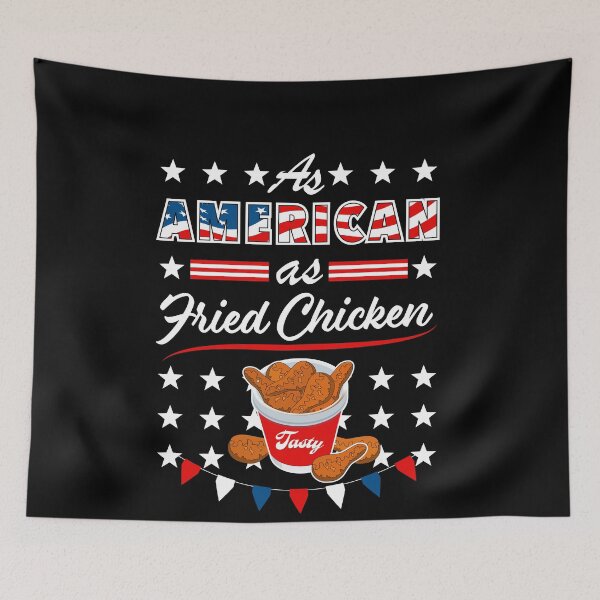 Item preview, As American As Fried Chicken Funny USA 4th of July Patriotic designed and sold by SuperFreshArt.