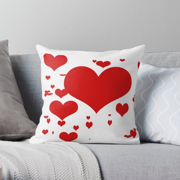 Red hearts for love pattern Throw Pillow