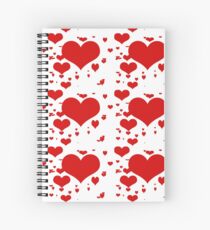 Red hearts for love pattern Spiral Notebook