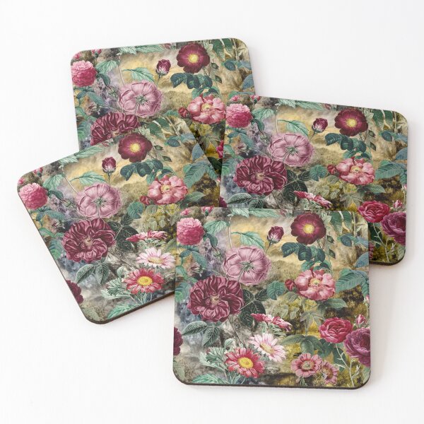 Item preview, Stylish Vintage floral pattern heaven, plants pattern, botanical illustration, yellow grey floral designed and sold by ZeinabTaha.