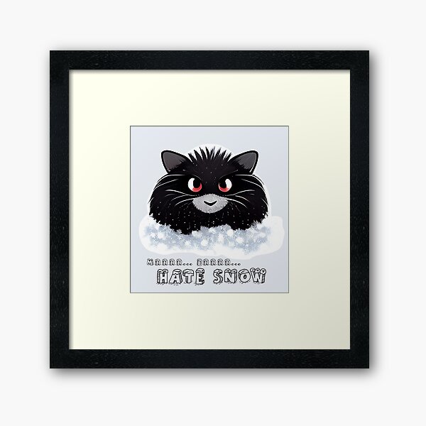 Item preview, Funny Christmas Badass Black Cat Closeup That Hates Snow designed and sold by KOTOdesign.