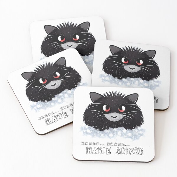 Item preview, Funny Christmas Badass Black Cat Closeup That Hates Snow designed and sold by KOTOdesign.