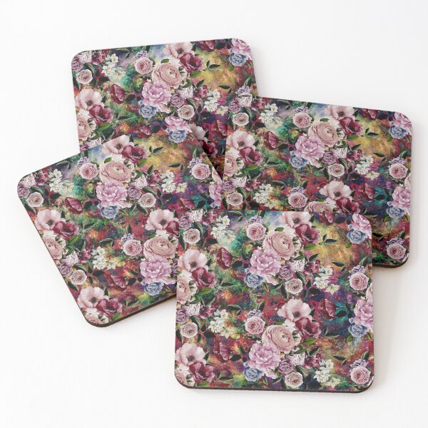 Item preview, Stylish flowers and roses heaven, floral illustration, botanical pattern, plants pattern, multicoloured red exotic floral garden designed and sold by ZeinabTaha.