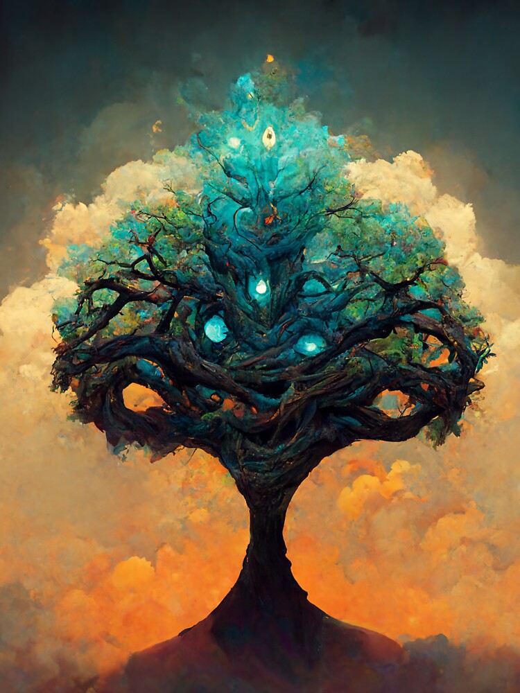Wise Mystical Tree Stickers for Sale