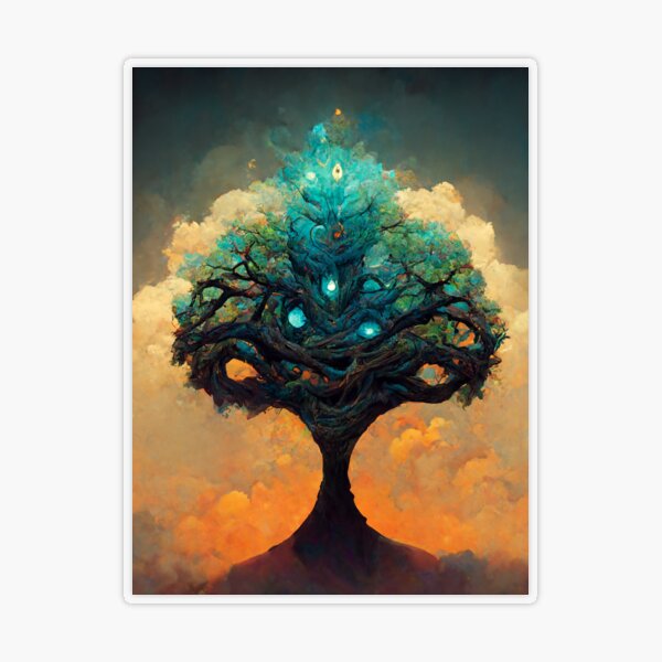 wise mystical tree - 1' Sticker