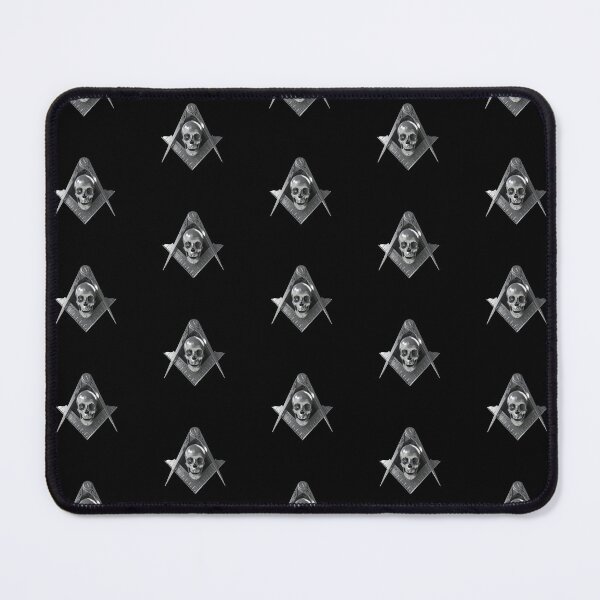 Item preview, Freemason Pattern Silver Skull Black Square & Compass Masonic designed and sold by MasterMasonMade.