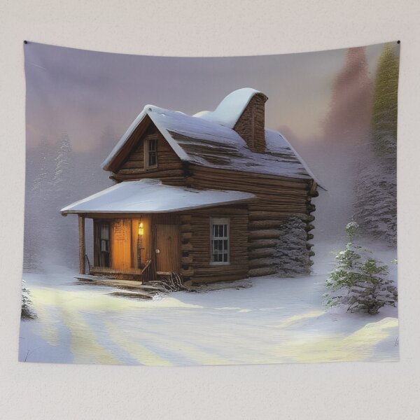 Item preview, Old Abandoned Cabin in the Snowy Forest designed and sold by Caregiverology.